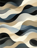 Abstract Wavy Gradient Texture Rug