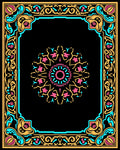 Exotic Floral Frame Mandala Design Rug