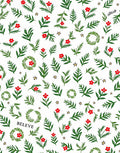 Whimsical Red Floral Green Leaf Garland Rug