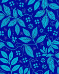Blue Teal Leaf Flower Pattern Rug
