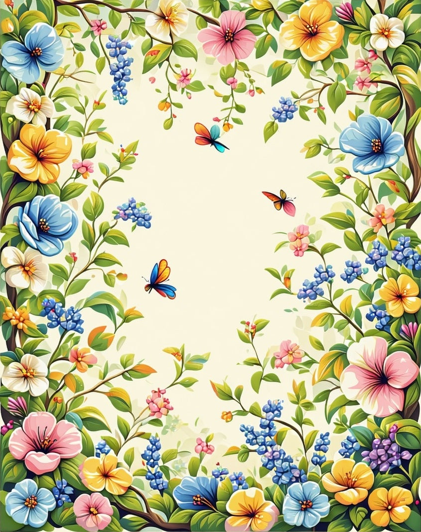 Whimsical Butterflies Blooms Garden Rug