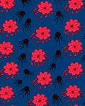 Red Floral Tentacle Pattern Rug