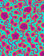Psychedelic Pink Floral Swirl Pattern Rug