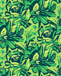 Lush Green Tropical Floral Design Rug