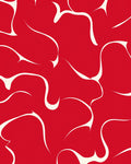 Organic Swirl Red And Cream Abstract Pattern Rug