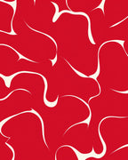 Organic Swirl Red And Cream Abstract Pattern Rug