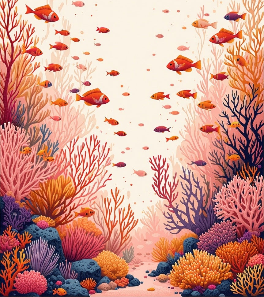 Coral Reef Fish Splash Design Rug