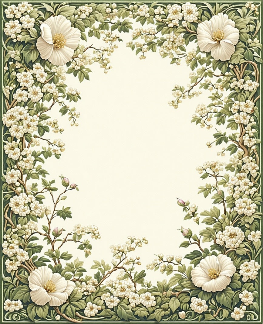 Greenery Floral Blossom Pattern Rug