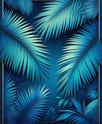 Tropical Leaf Pattern Abstract Rug