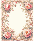 Soft Pink Peony Floral Vines Rug