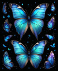 Blue Butterfly Mosaic Design Rug