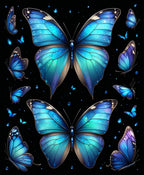 Blue Butterfly Mosaic Design Rug