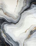 Abstract Gold Veined Marble Pattern Rug