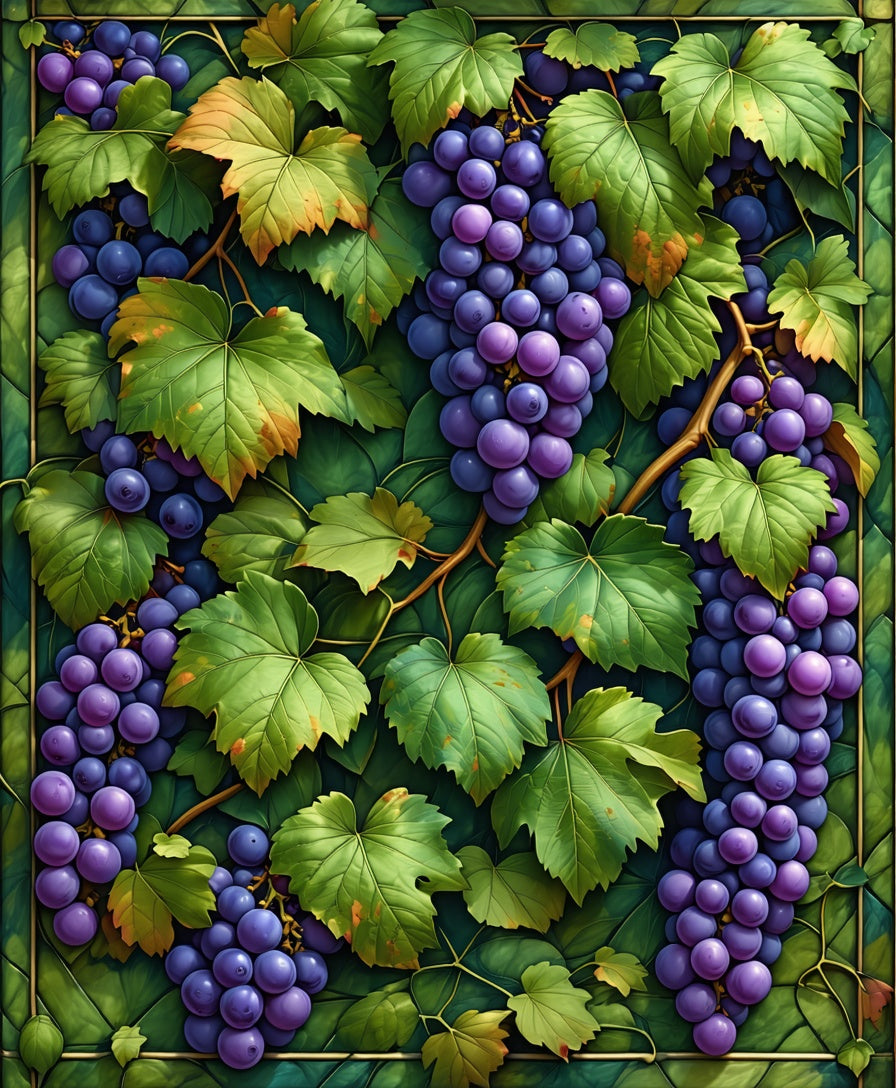 Vineyard Grape Leaf Pattern Rug