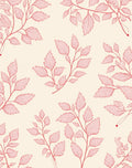 Minimalist Pink Botanical Leaf Pattern Rug
