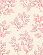 Minimalist Pink Botanical Leaf Pattern Rug