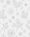 Outline Floral Branches and Blooms Rug