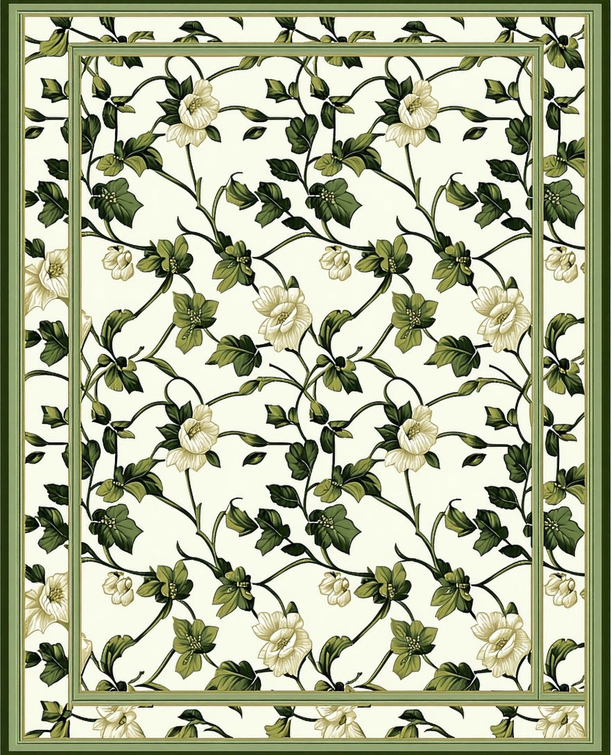 Classic Floral Vine Motif Rug