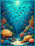 Vibrant Coral Reef Fish Scene Rug
