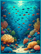 Vibrant Coral Reef Fish Scene Rug