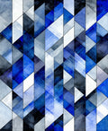 Geometric Blue Watercolor Design Rug
