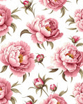 Large Pink Floral Peony Pattern Rug