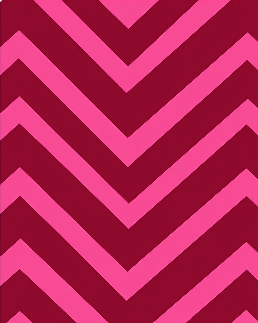 Crimson Pink Chevron Stripes Rug