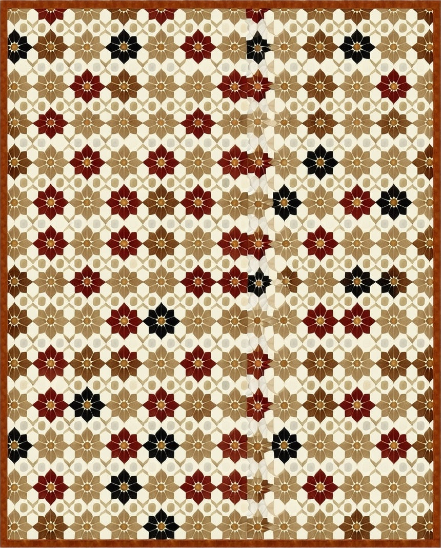 Geometric Floral Patterned Vintage Rug