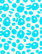 Abstract Teal Organic Circles Rug