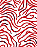 Red Wavy Abstract Pattern Rug