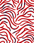 Red Wavy Abstract Pattern Rug