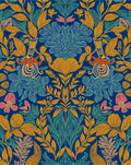 Intricate Floral Pattern Blue Rug