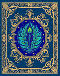 Elegant Peacock Feather Design Rug