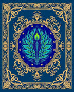 Elegant Peacock Feather Design Rug
