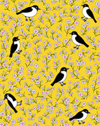 Chirping Birds Amongst Many Flowers Vivid Pattern Rug