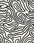 Abstract Black White Contour Design Rug