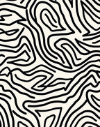 Abstract Black White Contour Design Rug