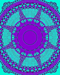 Vibrant Purple Teal Radial Pattern Design Rug