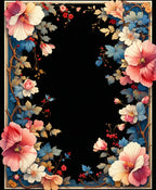 Vibrant Floral Vine Botanical Pattern Rug