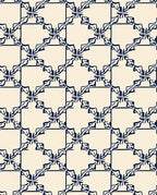 Dark Blue Lattice Inspired Pattern Rug