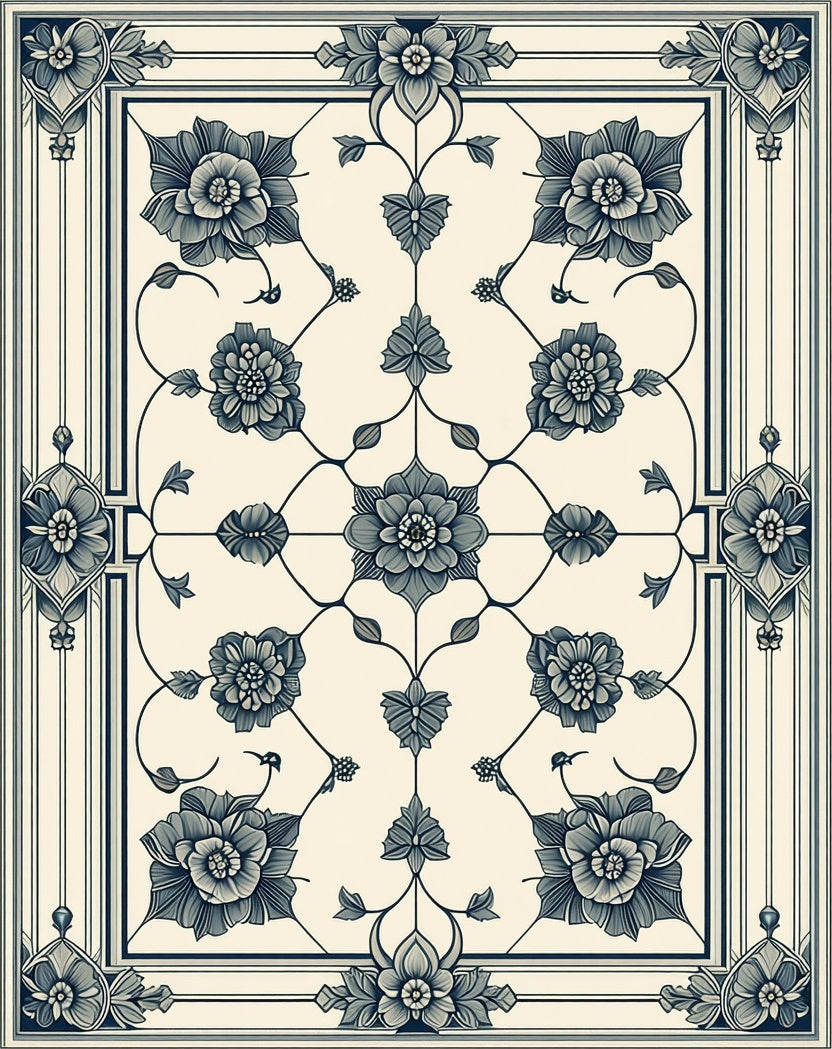Classic Floral Medallion Pattern Rug