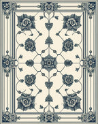 Classic Floral Medallion Pattern Rug