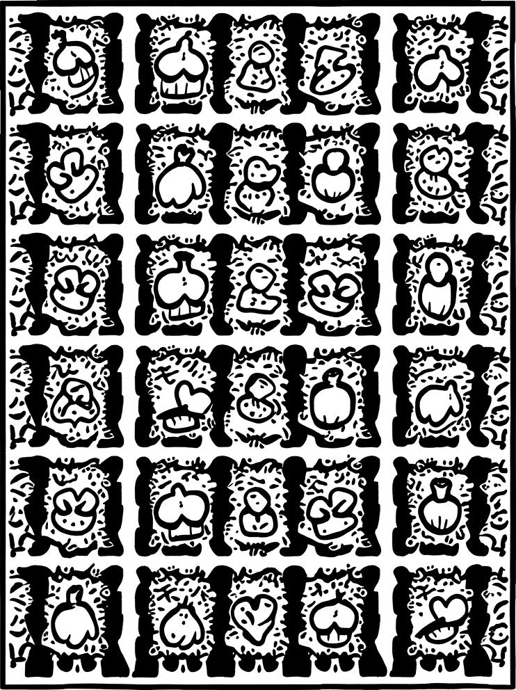 Playful Character Pattern Design Rug