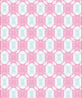 Pink Blue Floral Geometric Pattern Rug