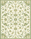Elegant Green Floral Vines Rug