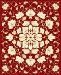 Rich Red Floral Artistry Rug