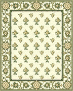 Regal Floral Patterned Cream Rug