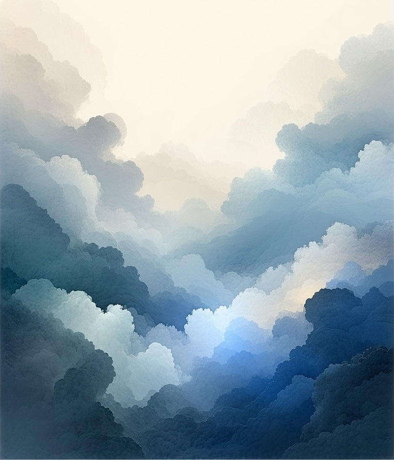 Dreamy Sky Blue Clouds Rug