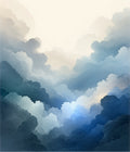 Dreamy Sky Blue Clouds Rug