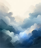 Dreamy Sky Blue Clouds Rug